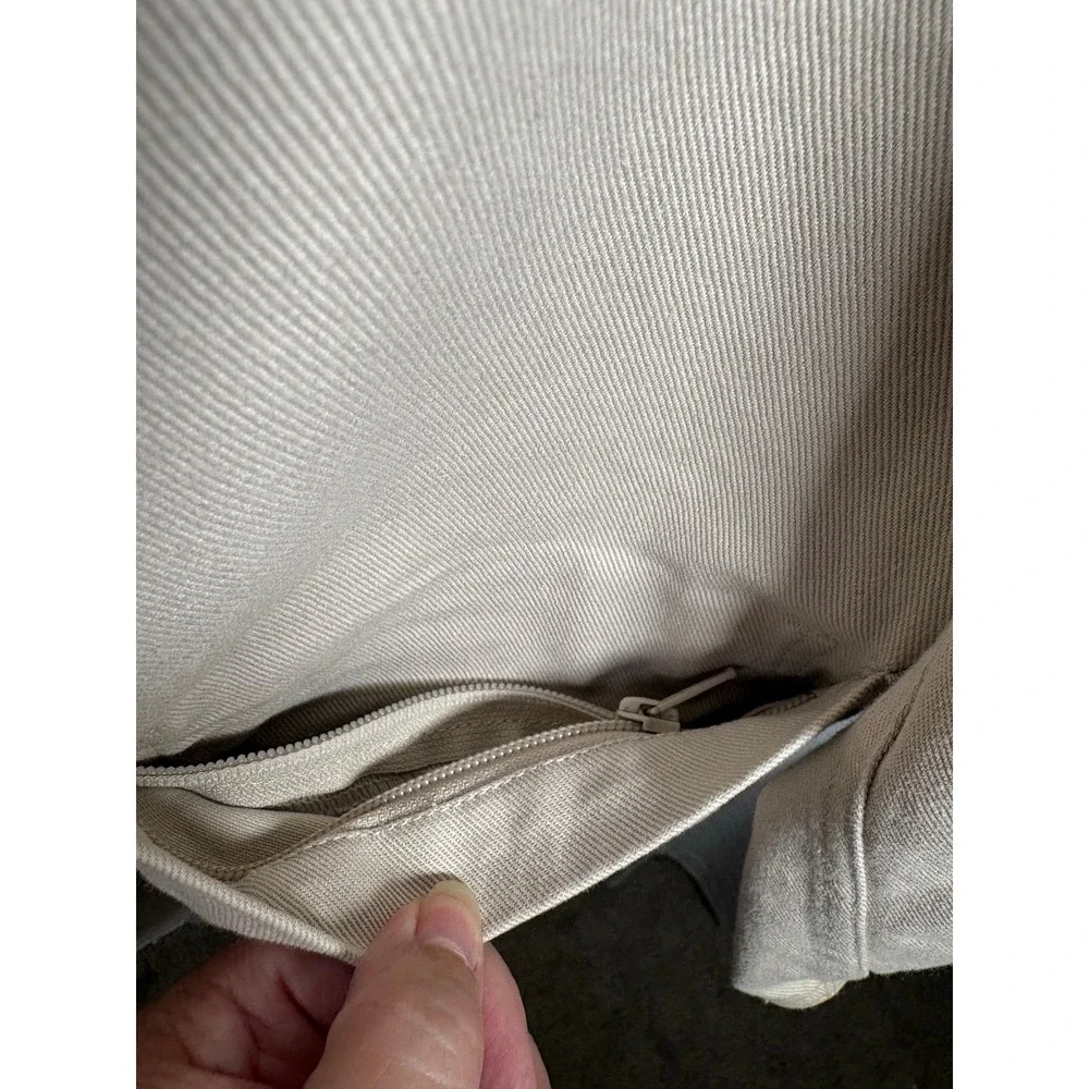 Orvis Mens 46T Cotton Field Jacket Leather Elbow Patches Khaki Tan Sport Coat
